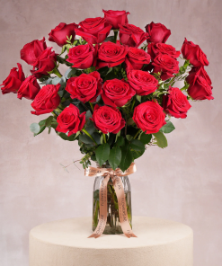 25 Red Roses Vase