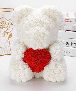 White Teddy Rose Bear